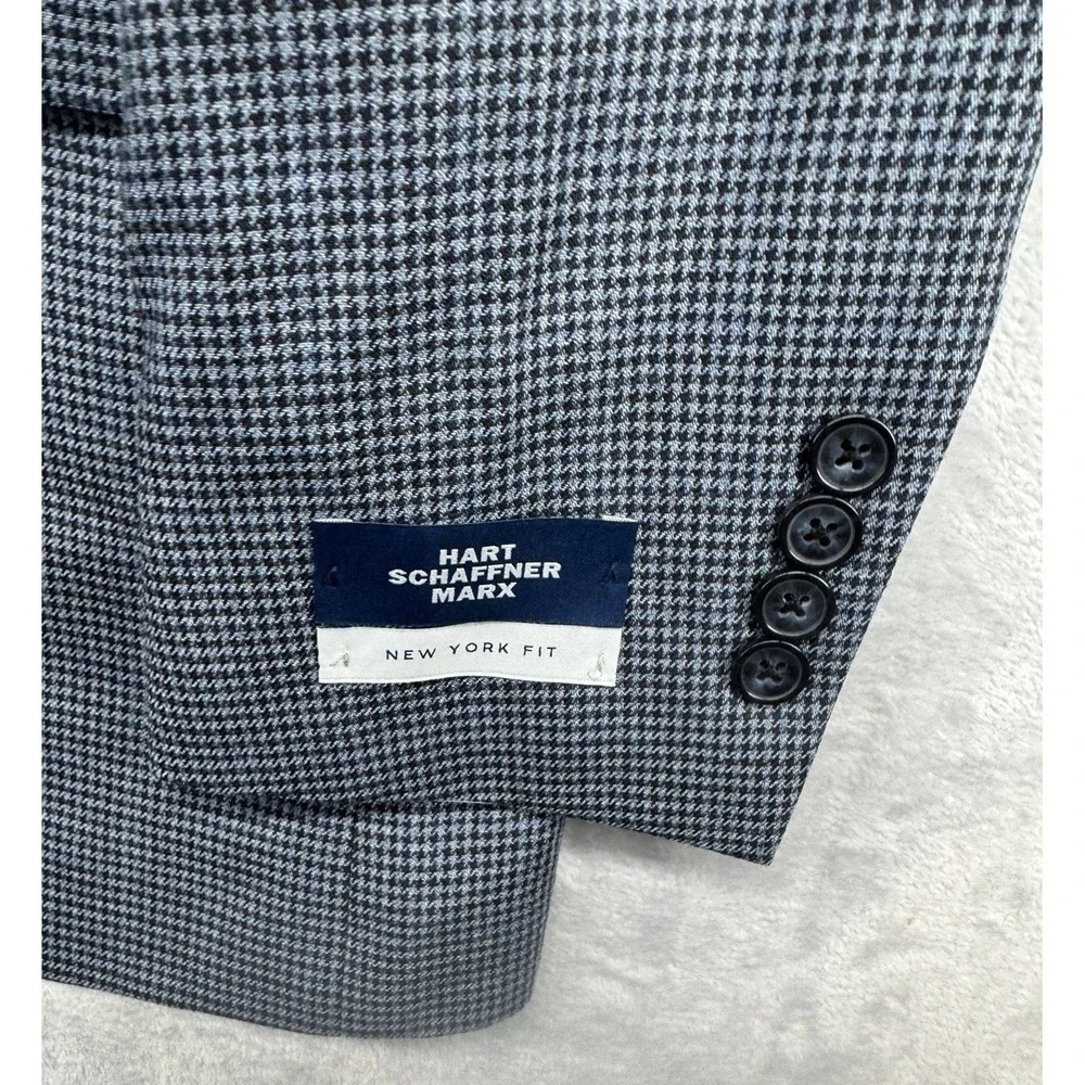 Hart Schaffner Marx Modern‎ New York Fit Wool Silk Blue Men's 40 L Long NWT $595